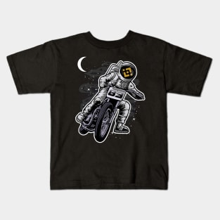 Astronaut Motorbike Binance BNB Coin To The Moon Crypto Token Cryptocurrency Wallet Birthday Gift For Men Women Kids Kids T-Shirt